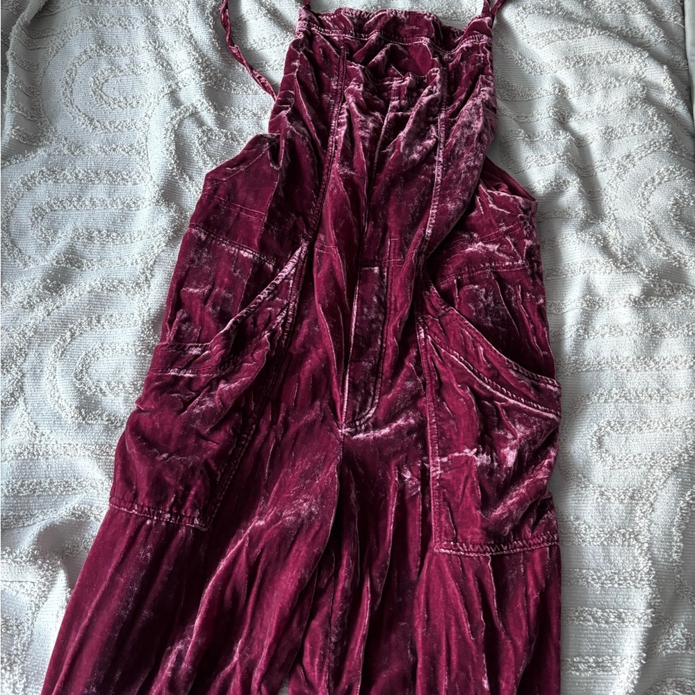 M Free people velvet jumpsuit